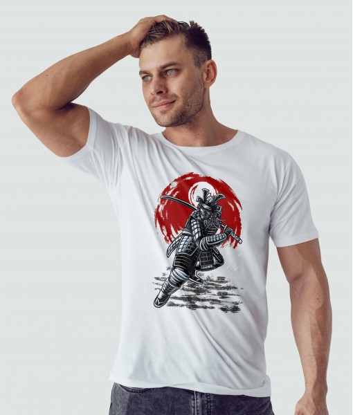 Мъжка тениска с щампа Арт Samurai warrior